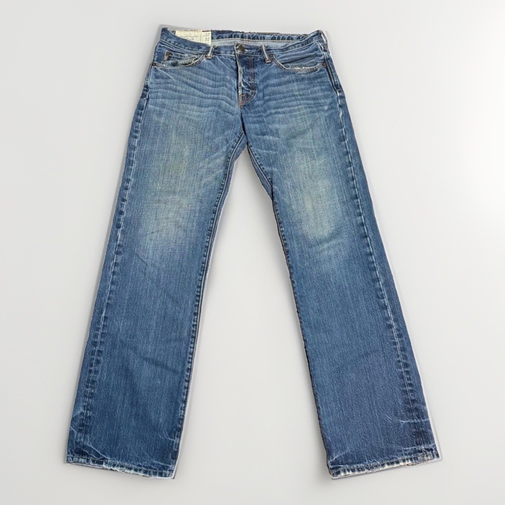 Abercrombie & Fitch Y2K Classic Straight Jeans 32x32 Mens Blue Denim Button Fly